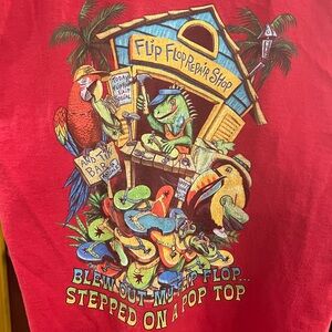 Margaritaville Red Flip Flop Repair Shop Tee
